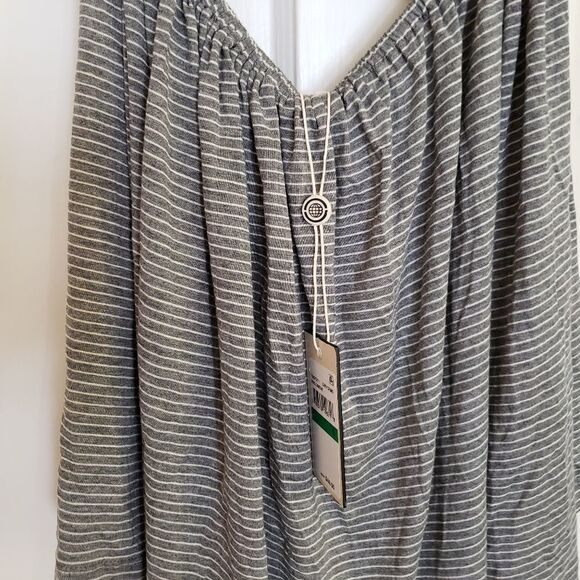 Max Studio London Striped Racerback Cami Tank Gray/White - Picture 3 of 7